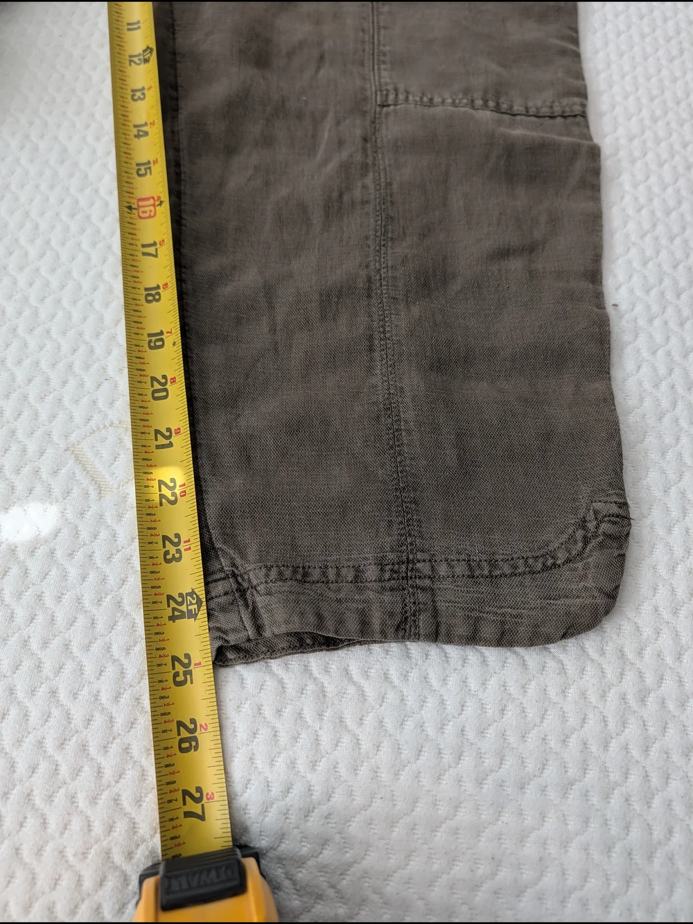 C&C California Linen Pants Draw String Elastic Waist Size XL Green Khaki Beach - Picture 6 of 8